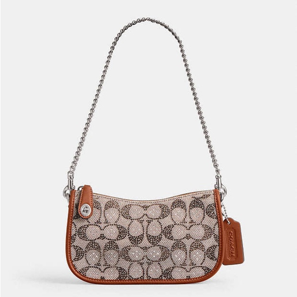 Coach Swinger 20 In Crystal Signature Jacquard